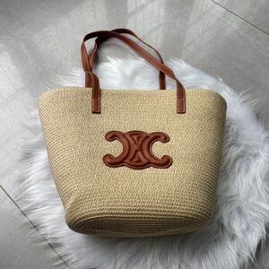 Celine straw tote bag, 44x27x23cm